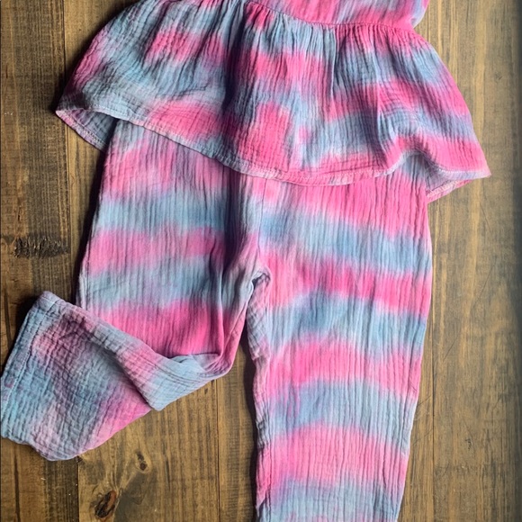 Tye Dye Backless Ruffle Romper - Picture 2 of 4
